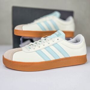 adidas VL Court Base Women’s 6 White Halo Mint Gum JI1767 New in Box